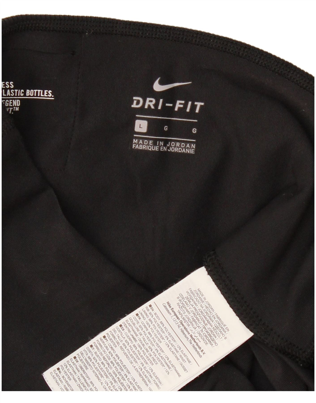 Nike Womens Dri Fit Leggings UK 14 Large  Black Polyester