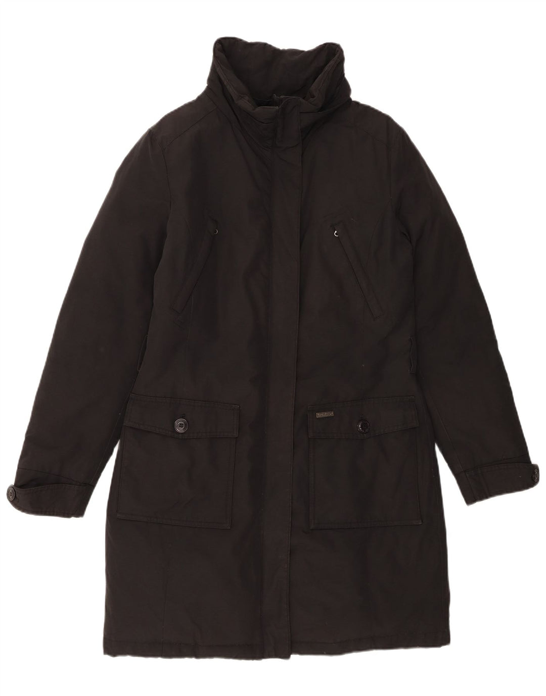 Woolrich Womens Padded Coat UK 14 Large Black Cotton