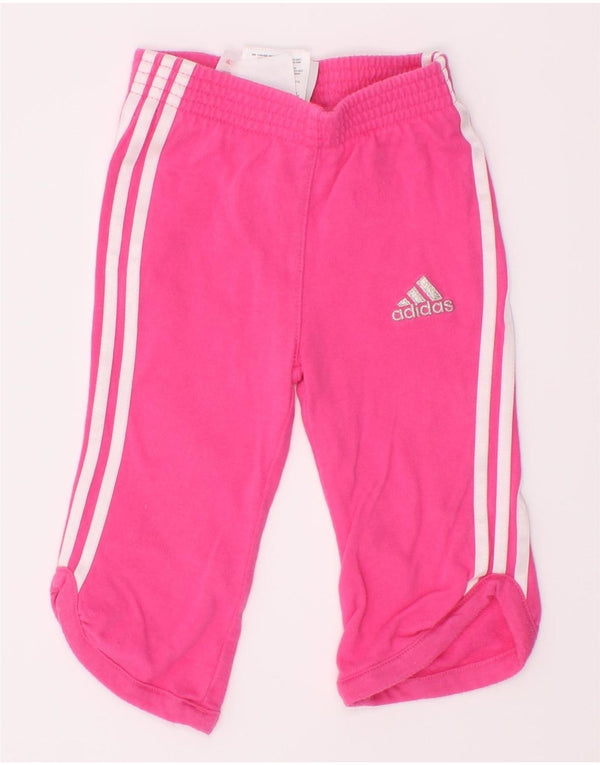 Adidas Baby-Mädchen-Capri-Trainingshose, 3–6 Monate, rosa Baumwolle