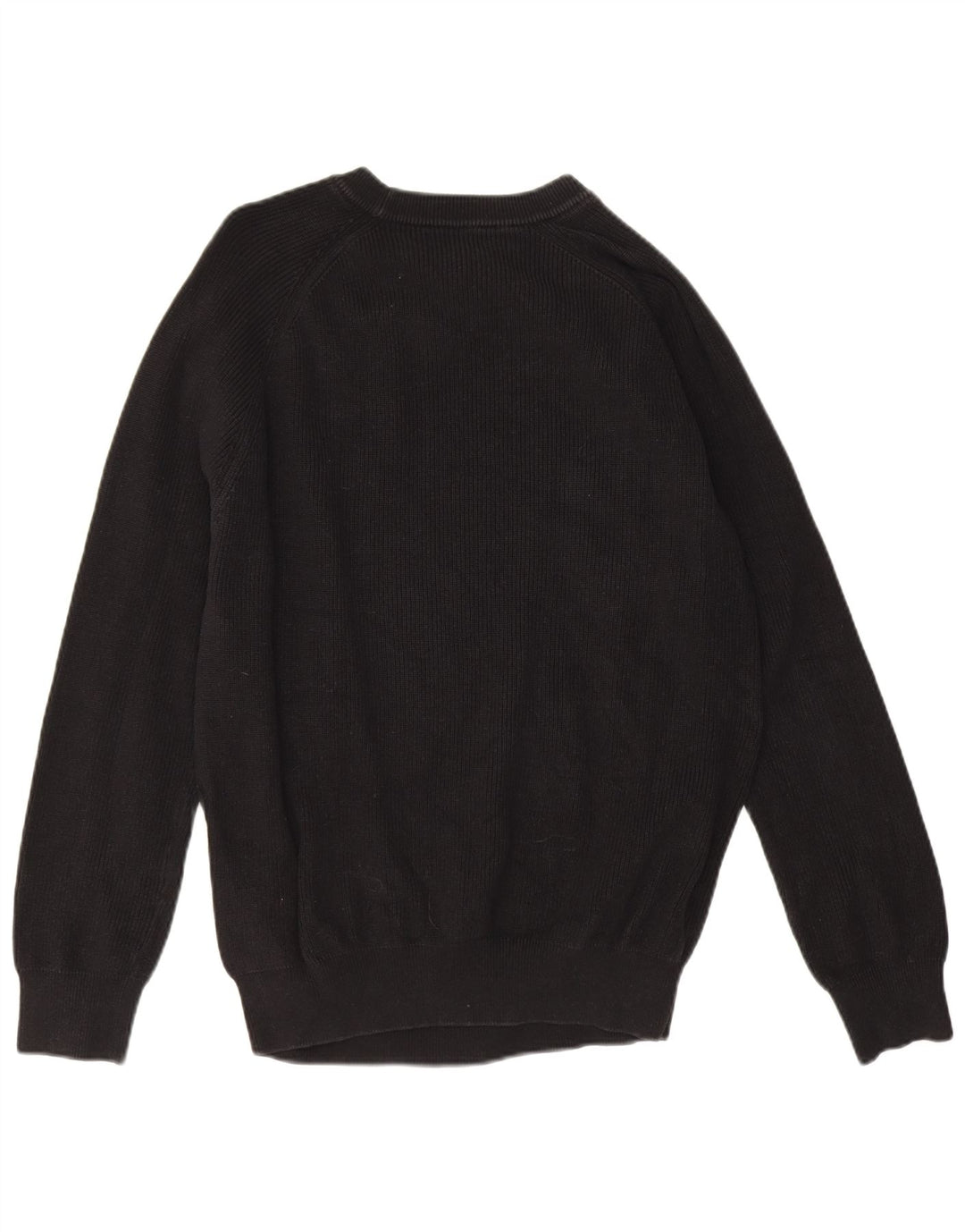 Zara Mens Boat Neck Jumper Sweater Large Black Cotton