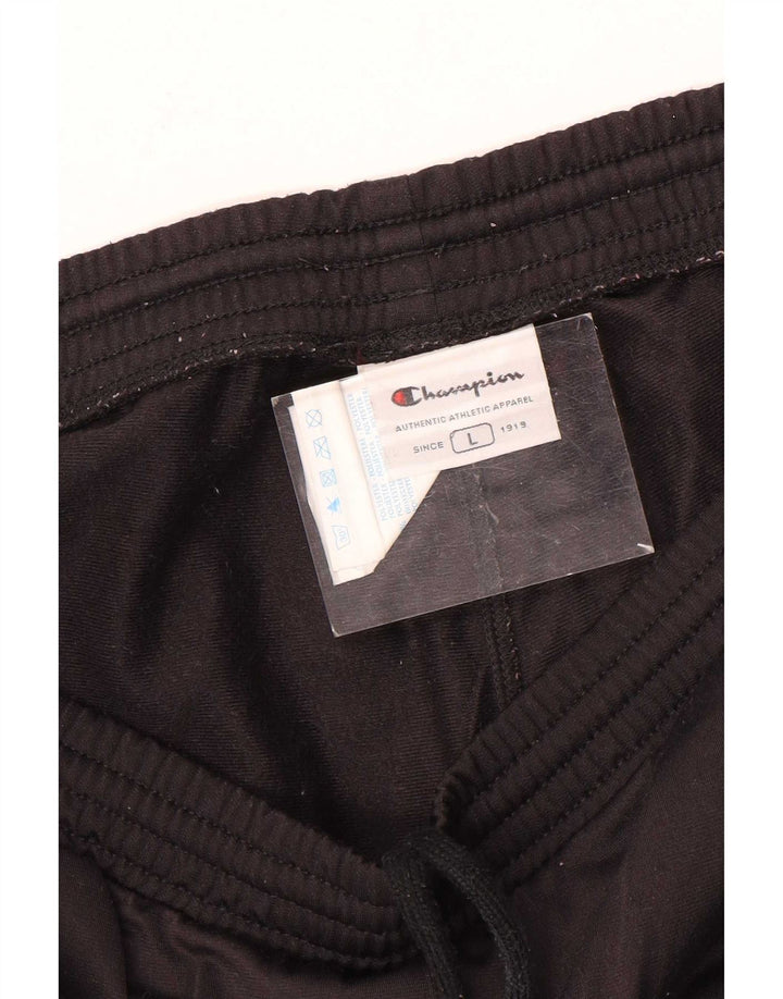 Champion Mens Graphic Tracksuit Trousers Large  Black Colourblock Polyester