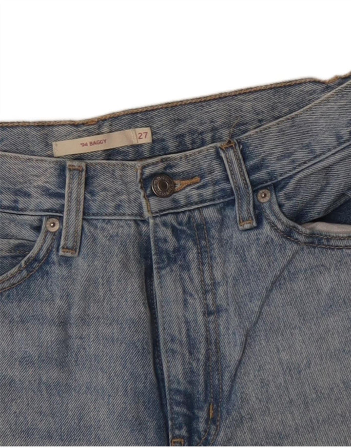 LEVI'S Womens Baggy Denim Shorts W27 Small Blue Cotton
