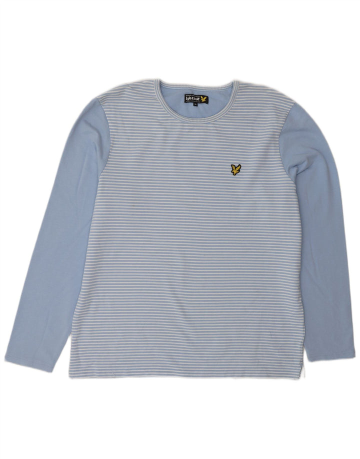 Lyle & Scott Top da uomo a maniche lunghe XL blu gessato