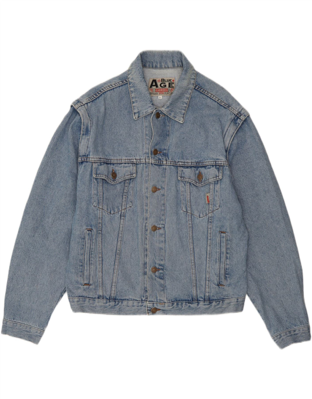 Carrera Mens Denim Jacket UK 40 Large Blue Cotton
