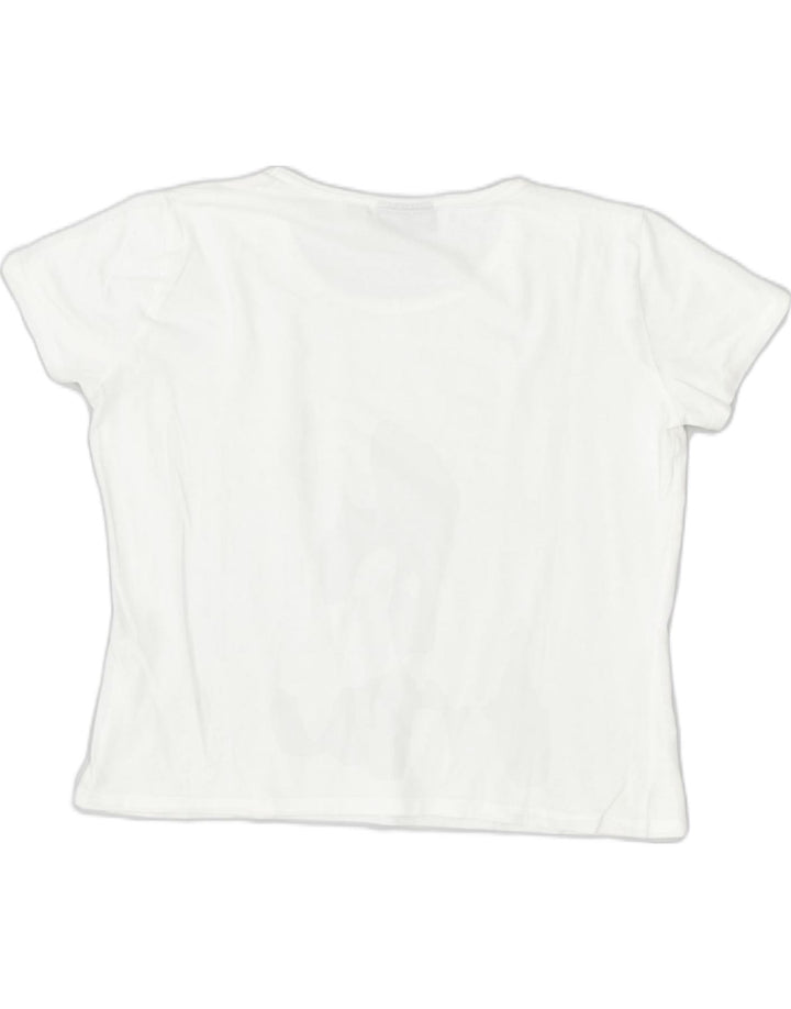 TRUSSARDI Womens Slim Fit Graphic T-Shirt Top UK 18 XL White Classic | Vintage | Thrift | Second-Hand | Used Clothing | Messina Hembry 
