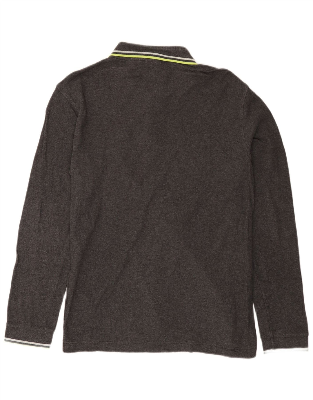 Fila Mens Long Sleeve Polo Shirt Medium Grey Cotton