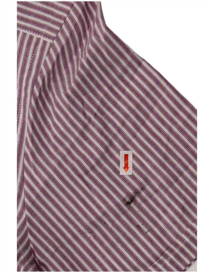 JAMES PRINGLE Herre kortærmet skjorte medium lilla nålestribet polyester