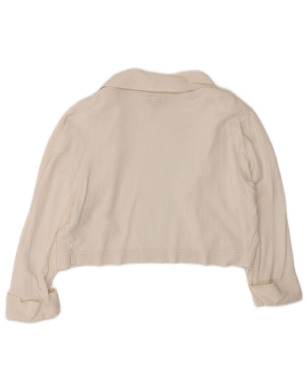 Phase Eight Womens 3/4 Sleeve Open Bolero Jumper UK 12 Medium White Viscose