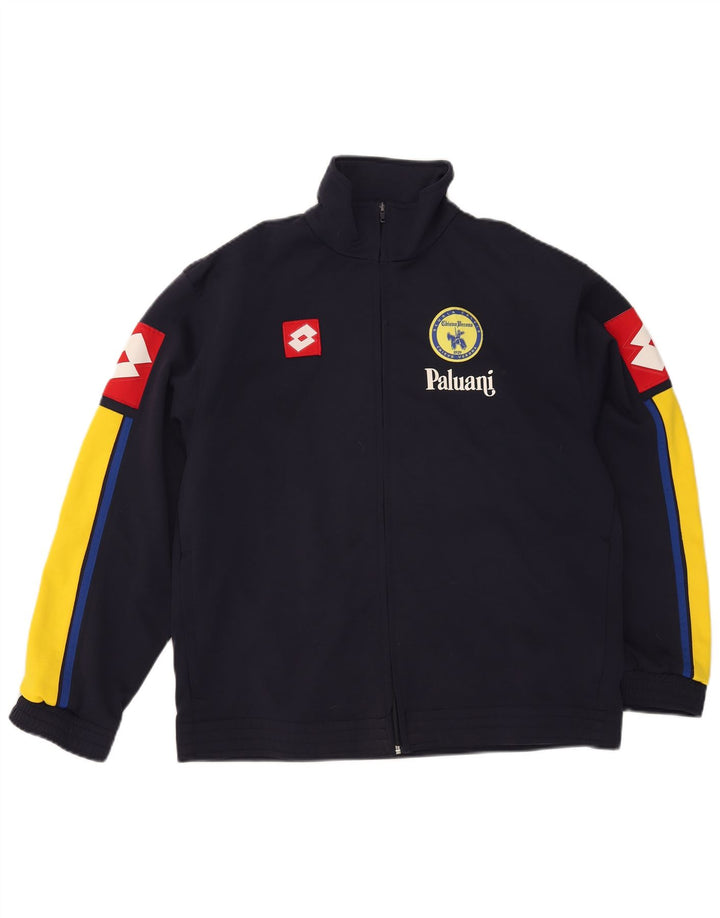 Lotto Mens Graphic Full Tracksuit Large  Navy Blue Colourblock Polyester