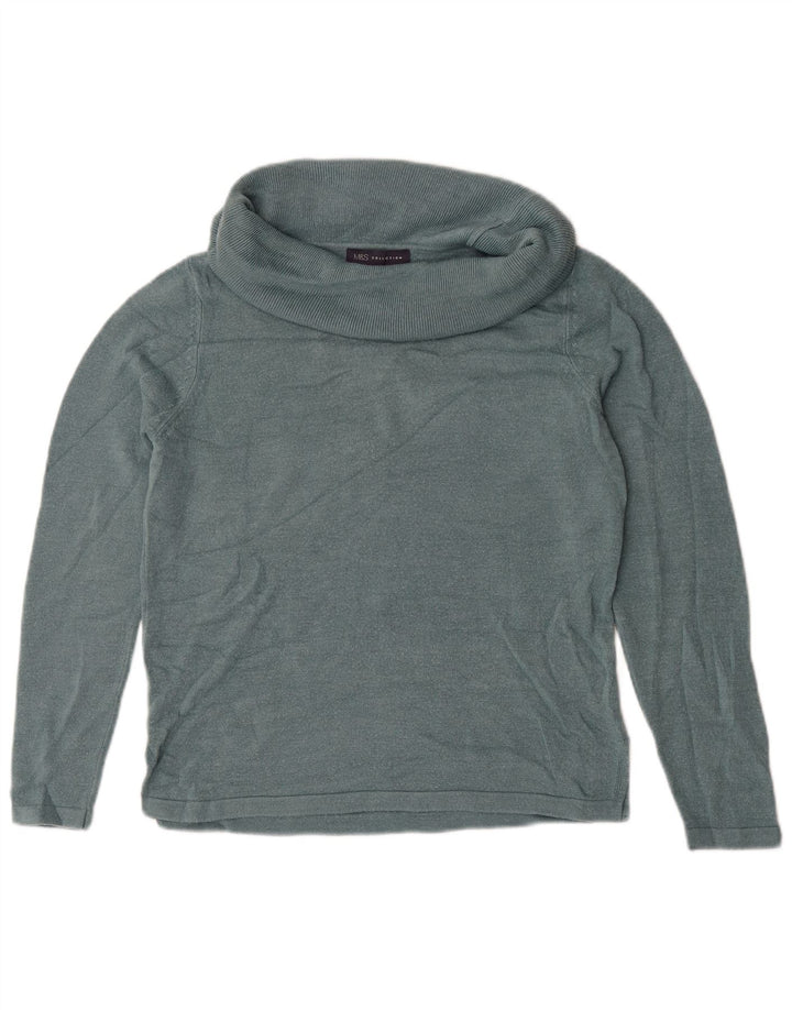 Maglione maglione a collo alto da donna Marks & Spencer UK 14 Verde medio