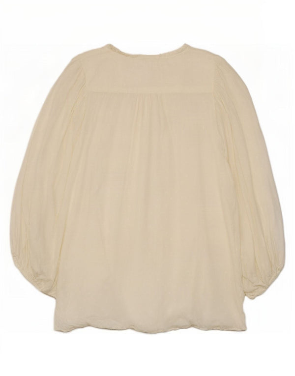 Oasis Blusa de manga 3/4 para mujer UK 8 Small White Spotted Viscose