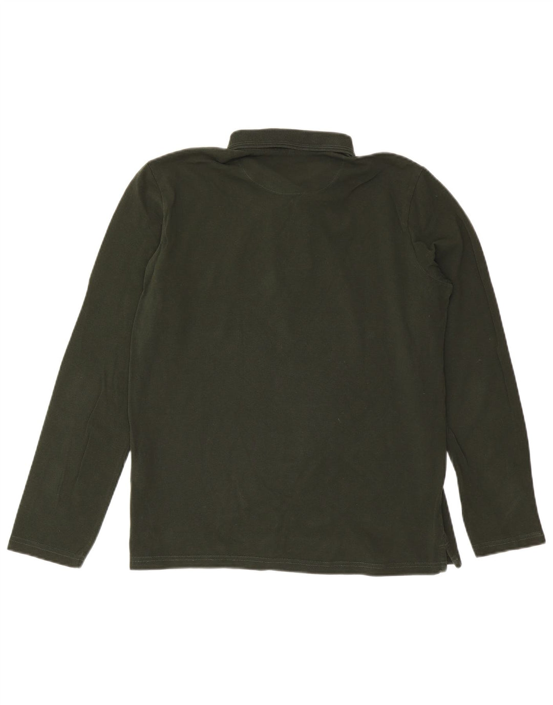 Carrera Mens Long Sleeve Regular Fit Polo Shirt Medium Green Cotton