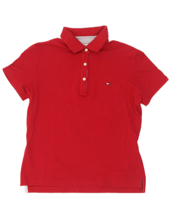 Tommy Hilfiger Damen Poloshirt UK 10 Small Rot Baumwolle