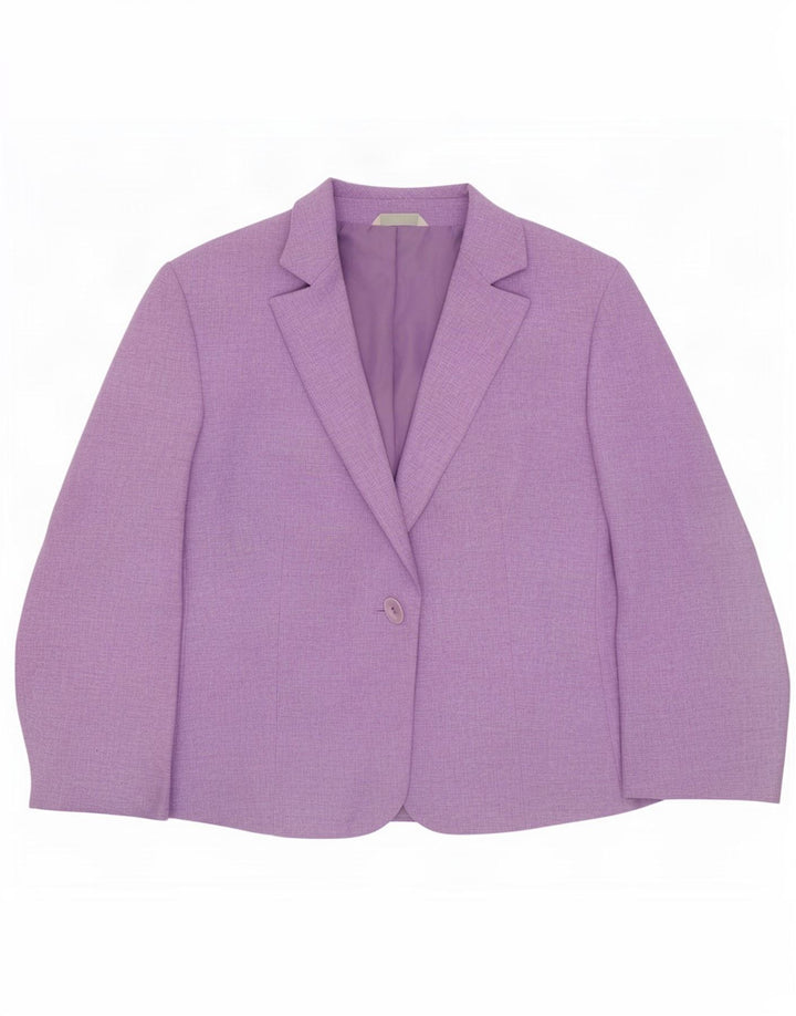 Marks & Spencer Womens Standard 1 Button Blazer Jacket UK 12 Medium Purple