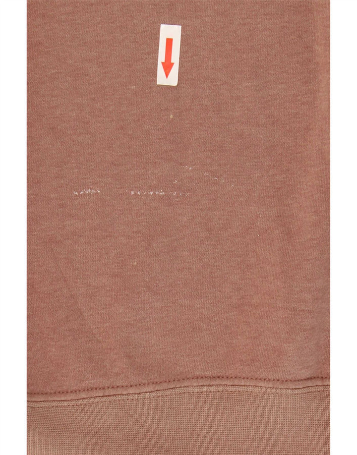 Nike Womens Oversized Longline Graphic Hoodie Jumper UK 14 Medium Brown