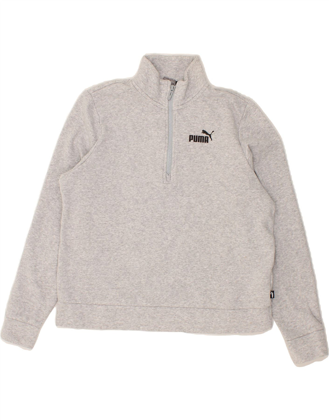 PUMA Womens Zip Neck Sweatshirt Jumper UK 16 Large Grey Cotton Vintage Puma and Second-Hand Puma from Messina Hembry 