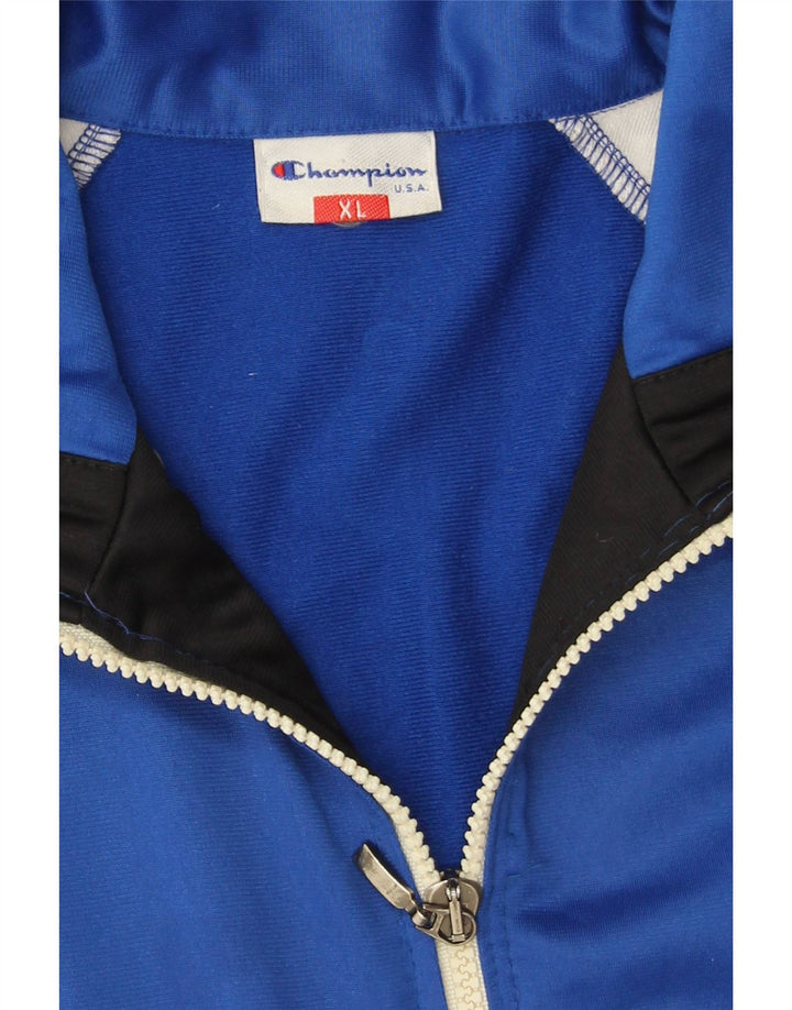 Champion Mens Tracksuit Top Jacket XL Blue Colourblock Polyester