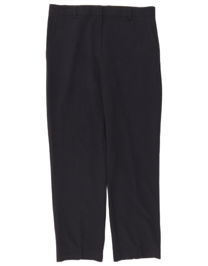 Marks & Spencer Womens Chino Trousers UK 12 Medium W32 L29 Navy Blue