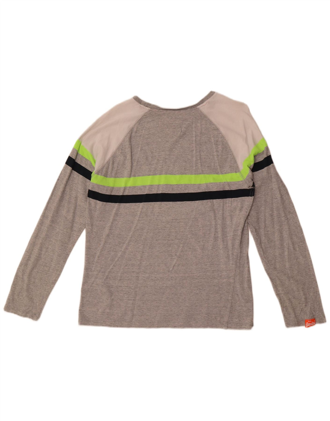 Superdry Mens Top Long Sleeve Medium Grey Colourblock Cotton