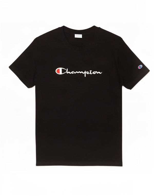 Champion Dame Grafisk T-Shirt Top UK 12 Medium Sort