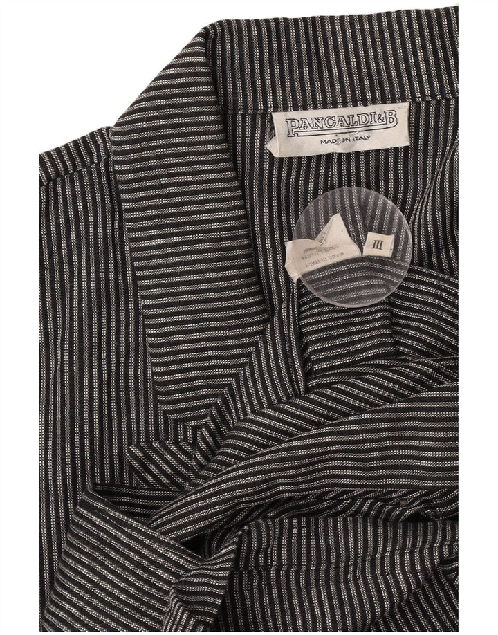 Pancaldi & B Womens Blazer Jacket UK 16 Large Grey Pinstripe