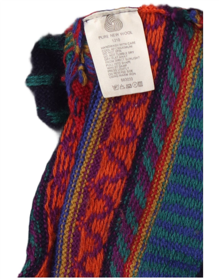 Maglione cardigan da donna Tulchan UK 14 Lana geometrica multicolore media