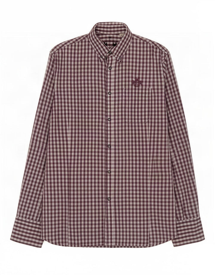 Camicia da uomo Diesel grande in cotone a quadretti viola