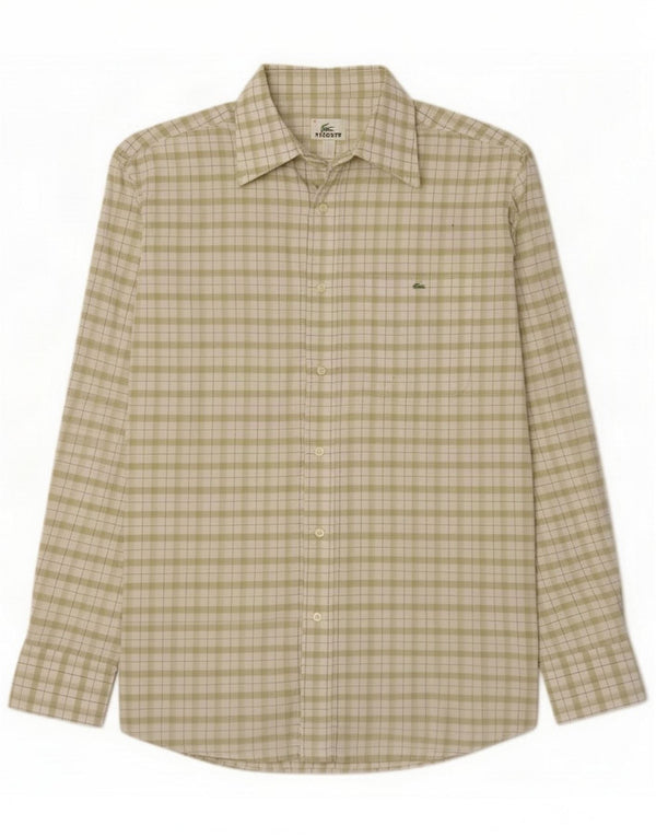 Lacoste Camicia da uomo taglia 41 Large Green Check Cotton