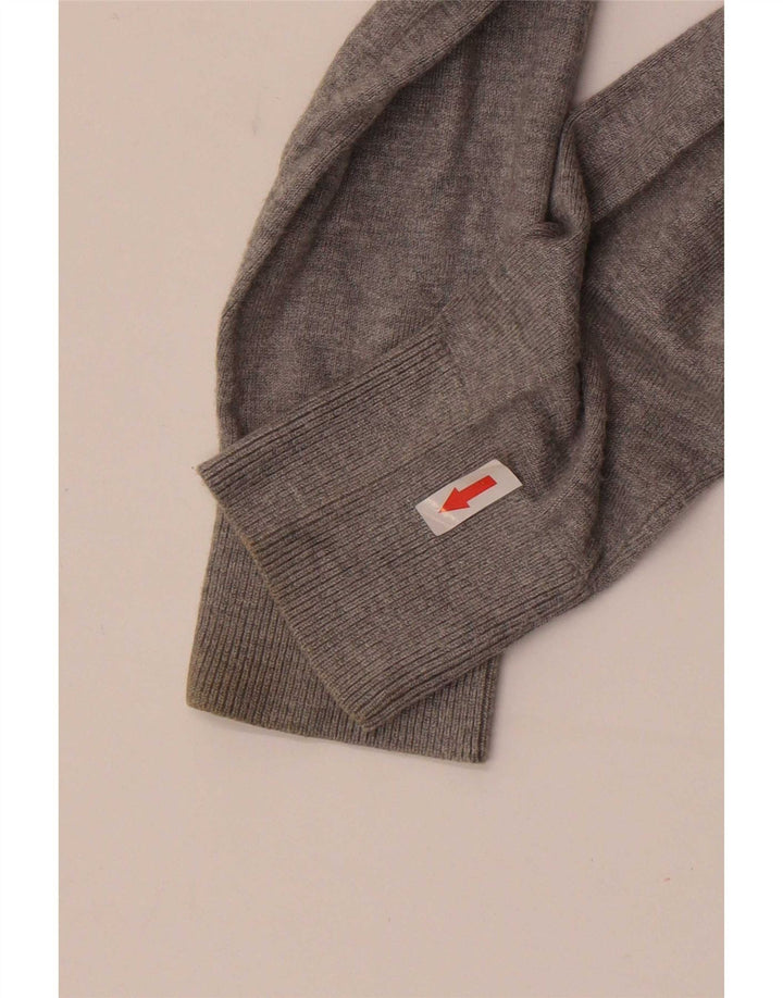Zara Mens V-Neck Jumper Sweater Medium Grey Flecked