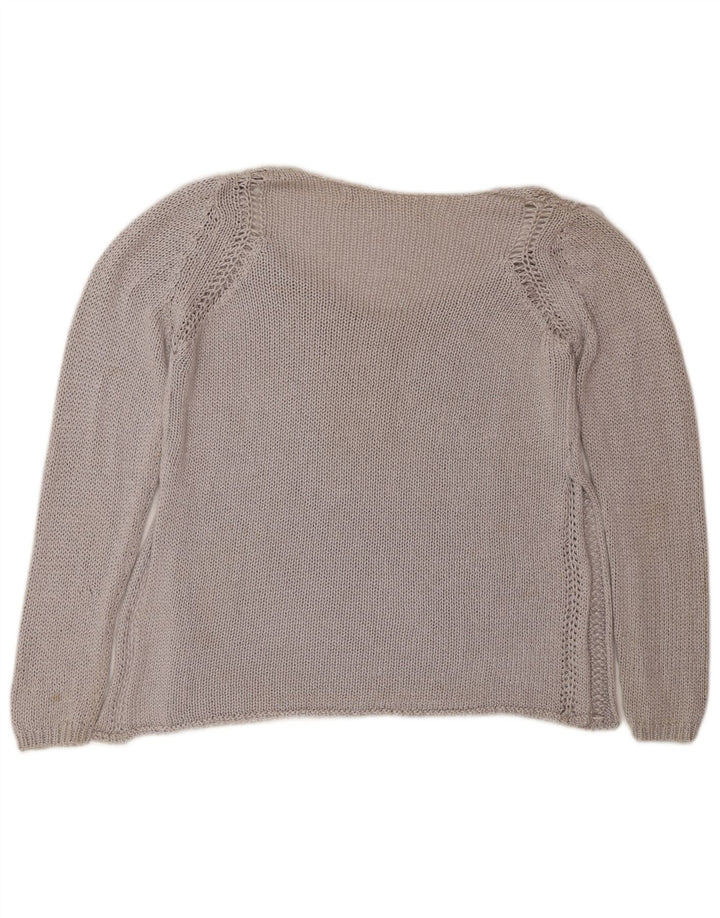 Zara Dame V-hals sweater UK 14 Medium Grå