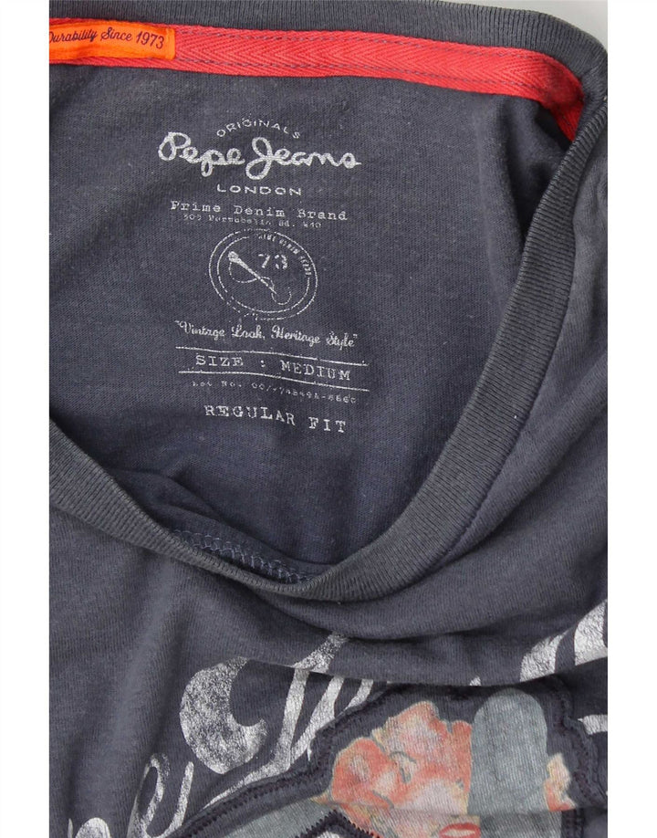 PEPE Jeans Herre Regular Fit Grafisk T-shirt Top Medium Navy Blue