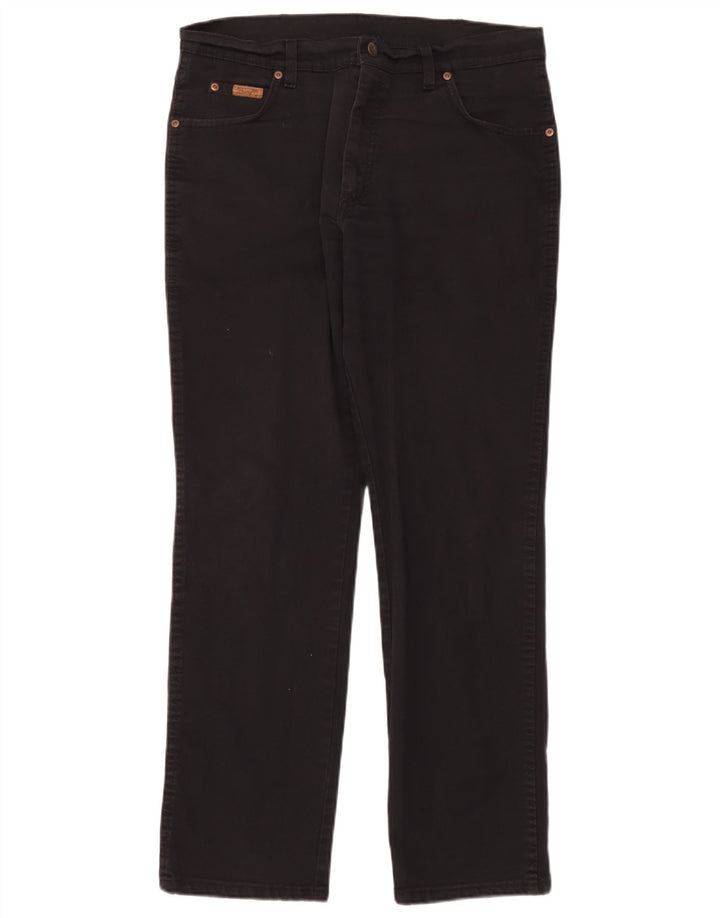 Wrangler Mens Texas Straight Jeans W36 L32 Black Cotton