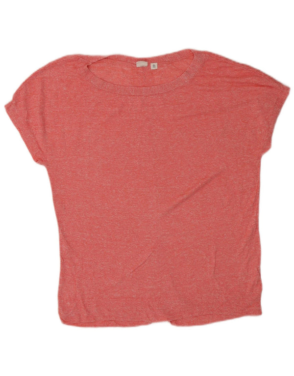 Gap Womens Tall Oversized Graphic T-Shirt Top UK 10 Small Pink Flecked