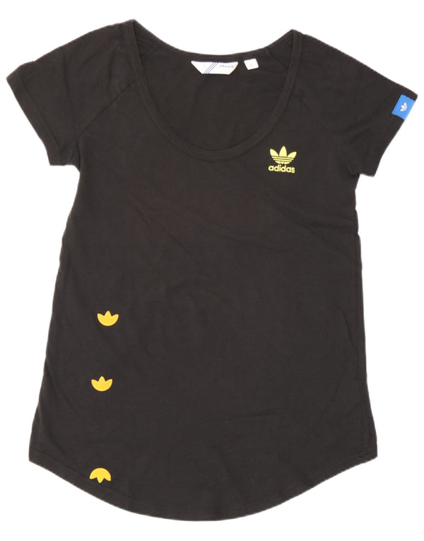 Adidas Womens Graphic T-Shirt Top EU 38 Medium Black Cotton