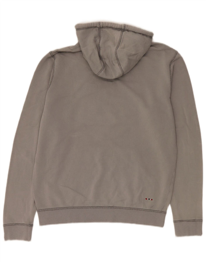 Napapijri Mens Graphic Hoodie Jumper Medium Grey Cotton