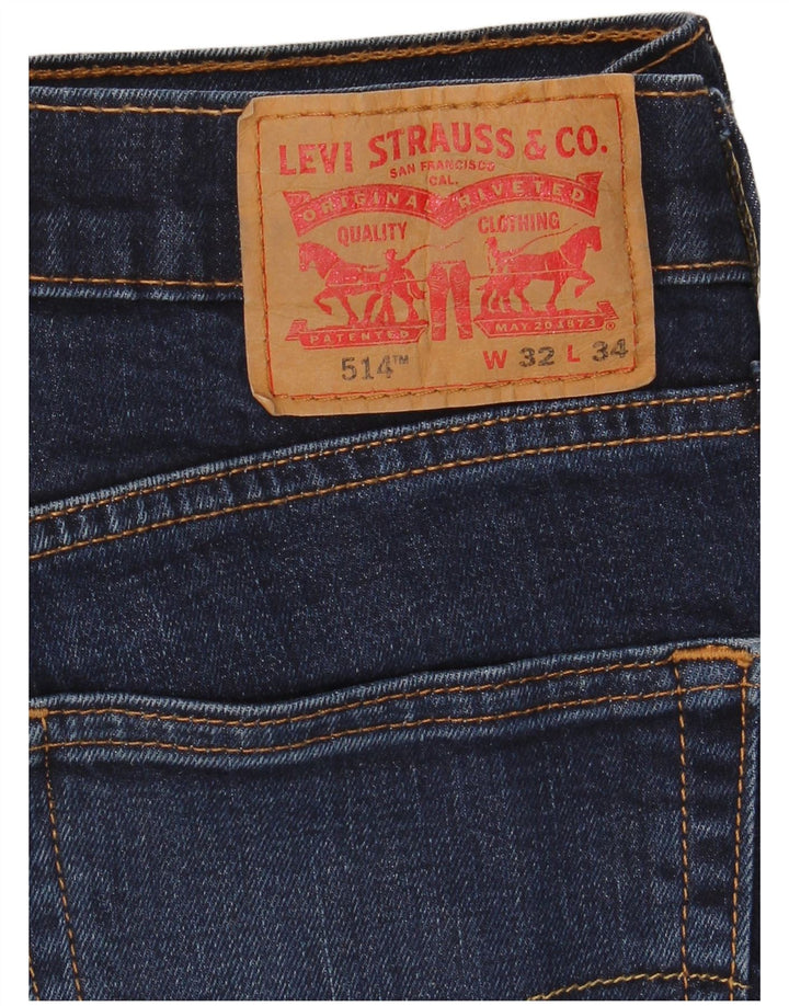 Levi's Mens 514 Straight Jeans W32 L34 Navy Blue Cotton