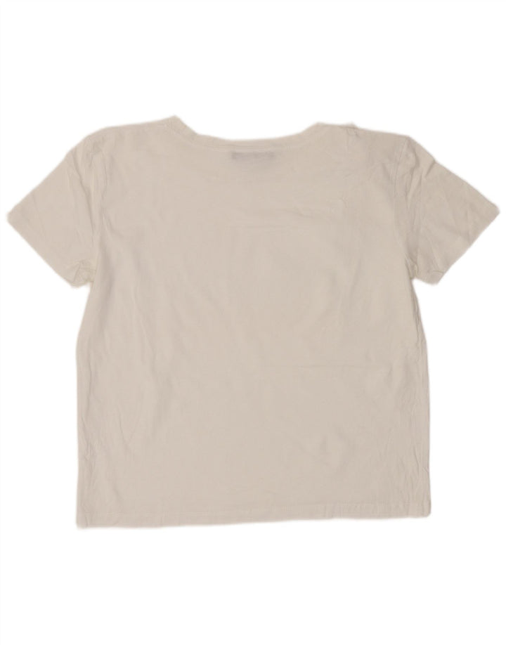 Zara Womens Crop T-Shirt Top UK 10 Small White