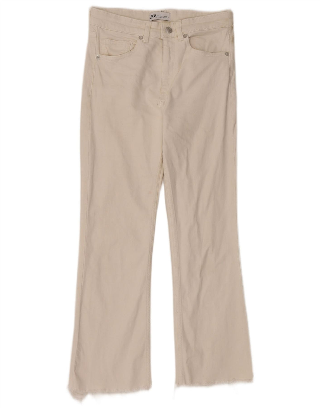 Zara Jean court bootcut pour femme EU 38 Small W28 L24 Blanc