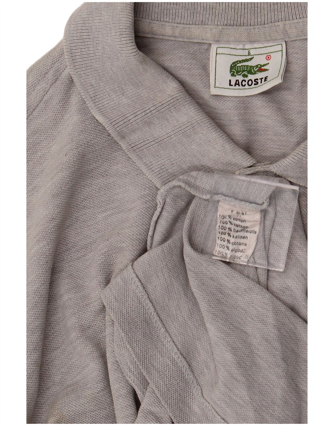 LACOSTE Mens Polo Shirt Size 6 XL Grey Cotton