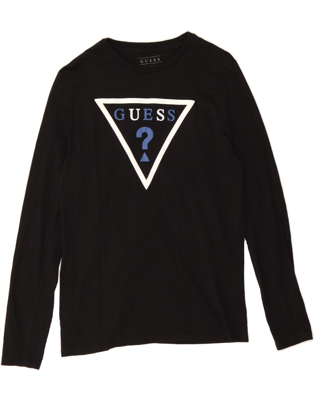 GUESS Womens Graphic Top Long Sleeve UK 12 Medium Black Cotton Vintage Guess and Second-Hand Guess from Messina Hembry 
