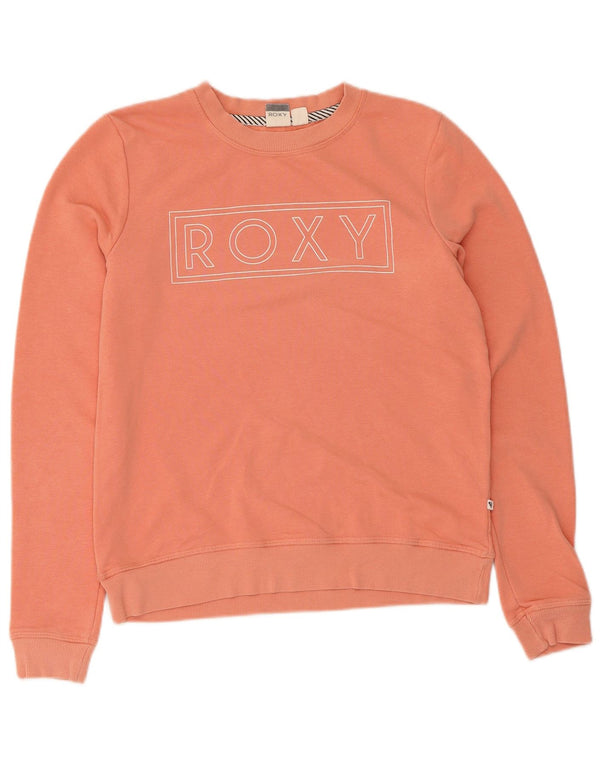 Roxy Damen Grafik-Sweatshirt-Pullover UK 10 Small Rosa Baumwolle
