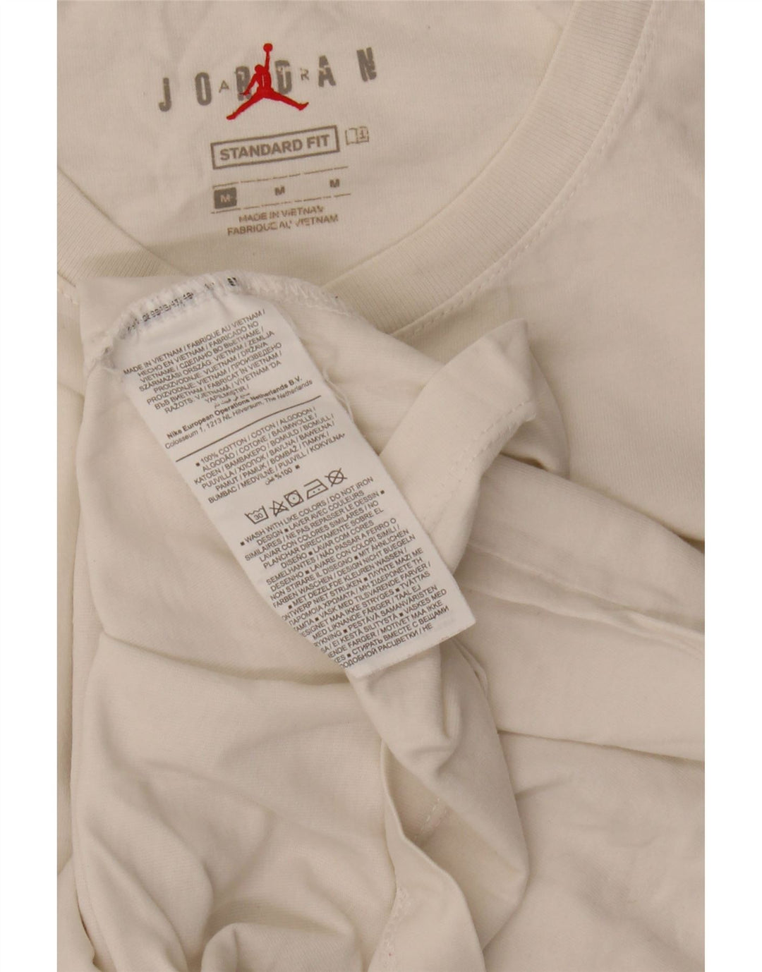Jordan Mens Standard Fit Graphic T-Shirt Top Medium White Cotton