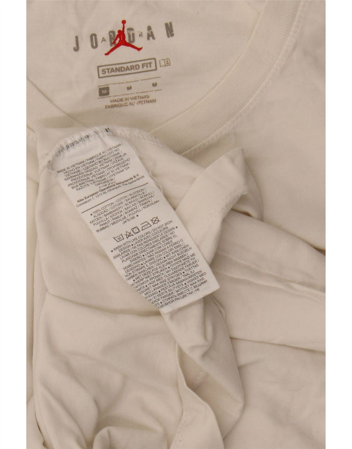 Jordan Mens Standard Fit Graphic T-Shirt Top Medium White Cotton