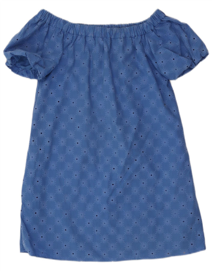 Zara Womens Mini Off Shoulder Dress UK 10 Small Blue