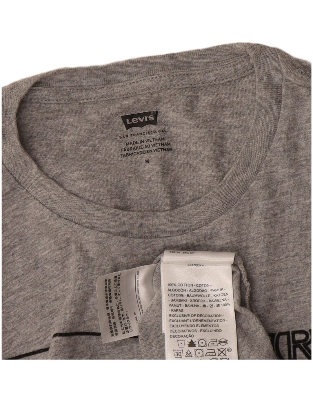 Levi's Herre grafisk T-shirt top mellemgrå bomuld
