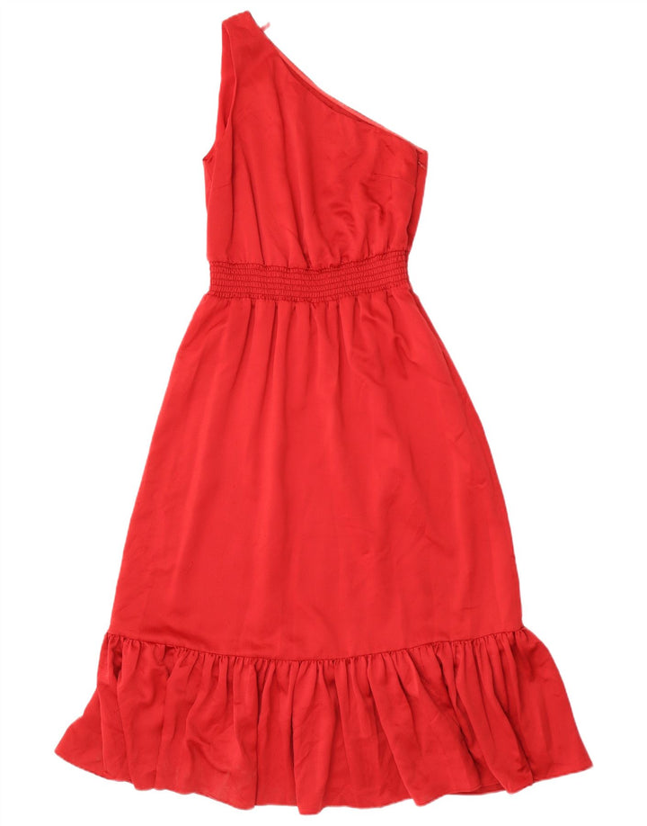 Michael Kors Womens One Shoulder Dress US 2 XS Red Polyester