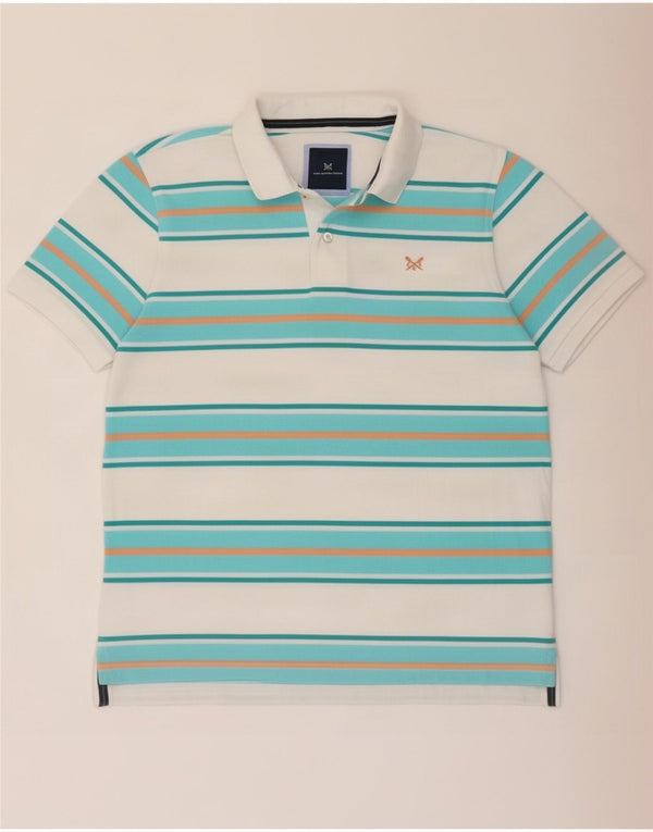 Crew Clothing Polo da uomo in cotone a righe blu medio