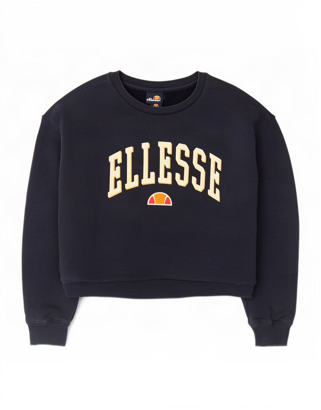 Felpa grafica corta da donna Ellesse, maglione UK 12, medio, blu navy