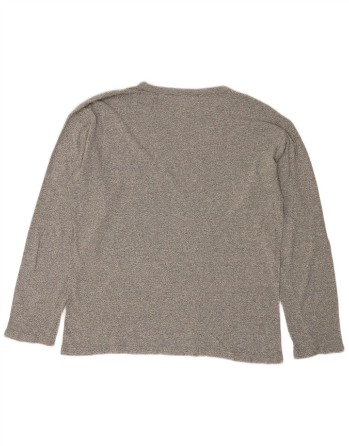 CHAMPION Mens Graphic Top Long Sleeve Medium Grey Flecked