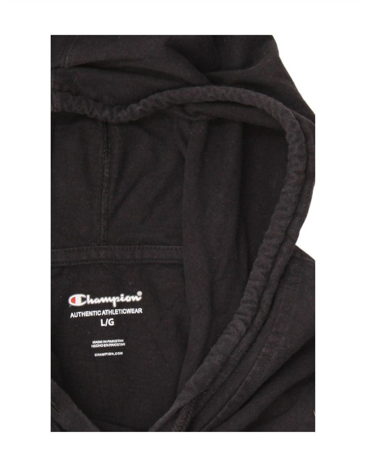 CHAMPION Suéter masculino com capuz grande algodão preto